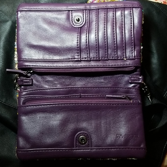 Gusto Barcelona Multi-color Sequin and Leather Cross Body Clutch - Picture 5 of 7